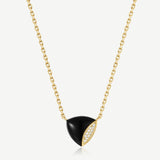Balance Silver Necklace in Natural Black Onyx