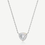 Balance Silver Necklace in White Mother of Pearl