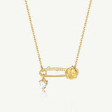 Rose Pin Silver Necklace