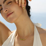 “Wisteria Whisper” Flower Bar Peridot Silver Necklace