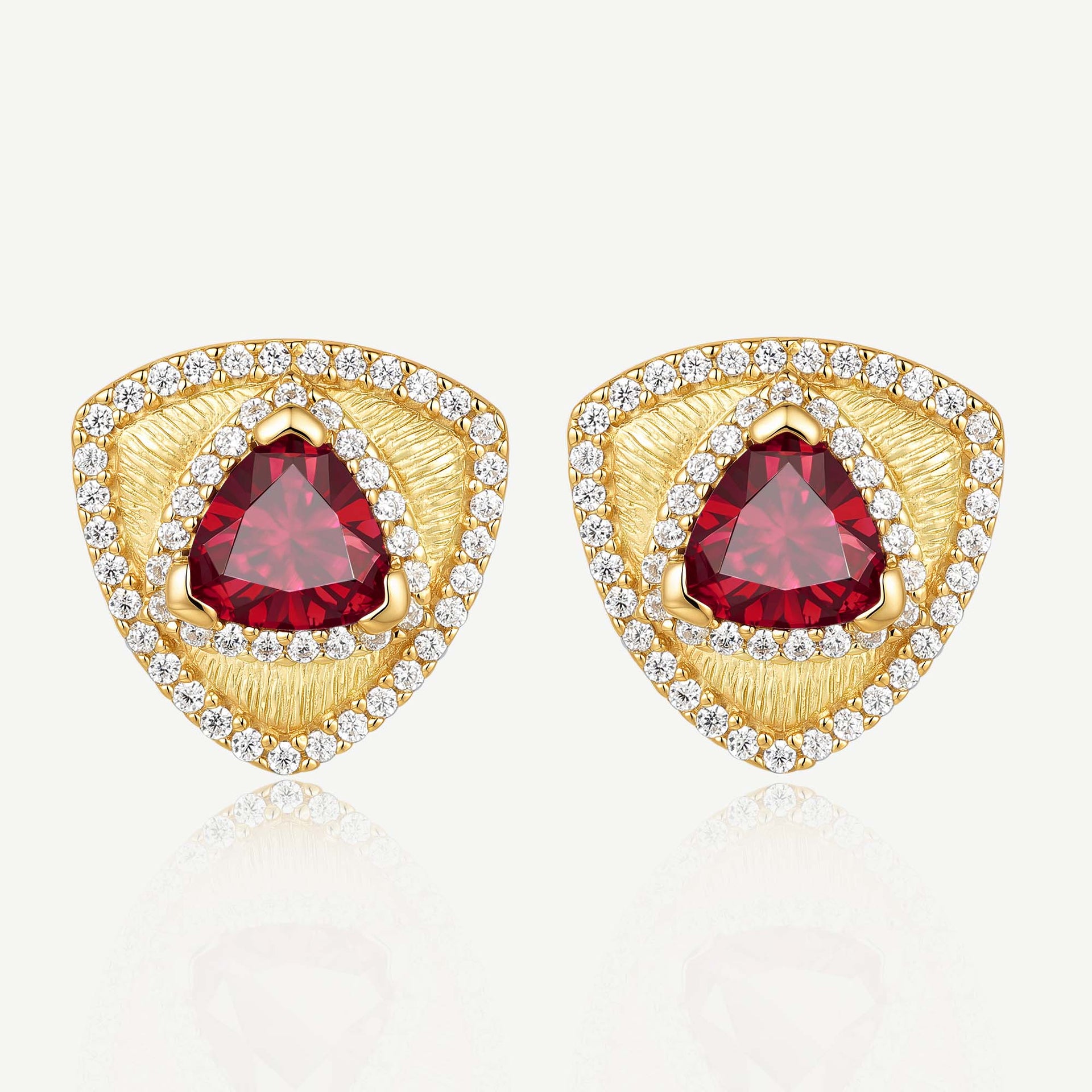 Trinity Textured Earrings Created Ruby