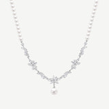 Wisteria Bloom Drop Soft Silver Promise Necklace