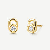 Promise Lock Silver Earrings