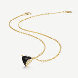 Balance Silver Necklace in Natural Black Onyx