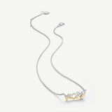 Molten Love MOM Letter Necklace in Sterling Silver