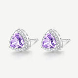 Balance Essential Silver Earrings in Created Amethyst