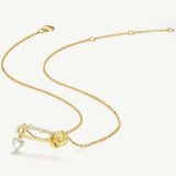 Rose Pin Silver Necklace