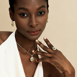 FANCIME "Retro Romance" Vintage Oval Cut May Birthstone Sterling Silver Necklace