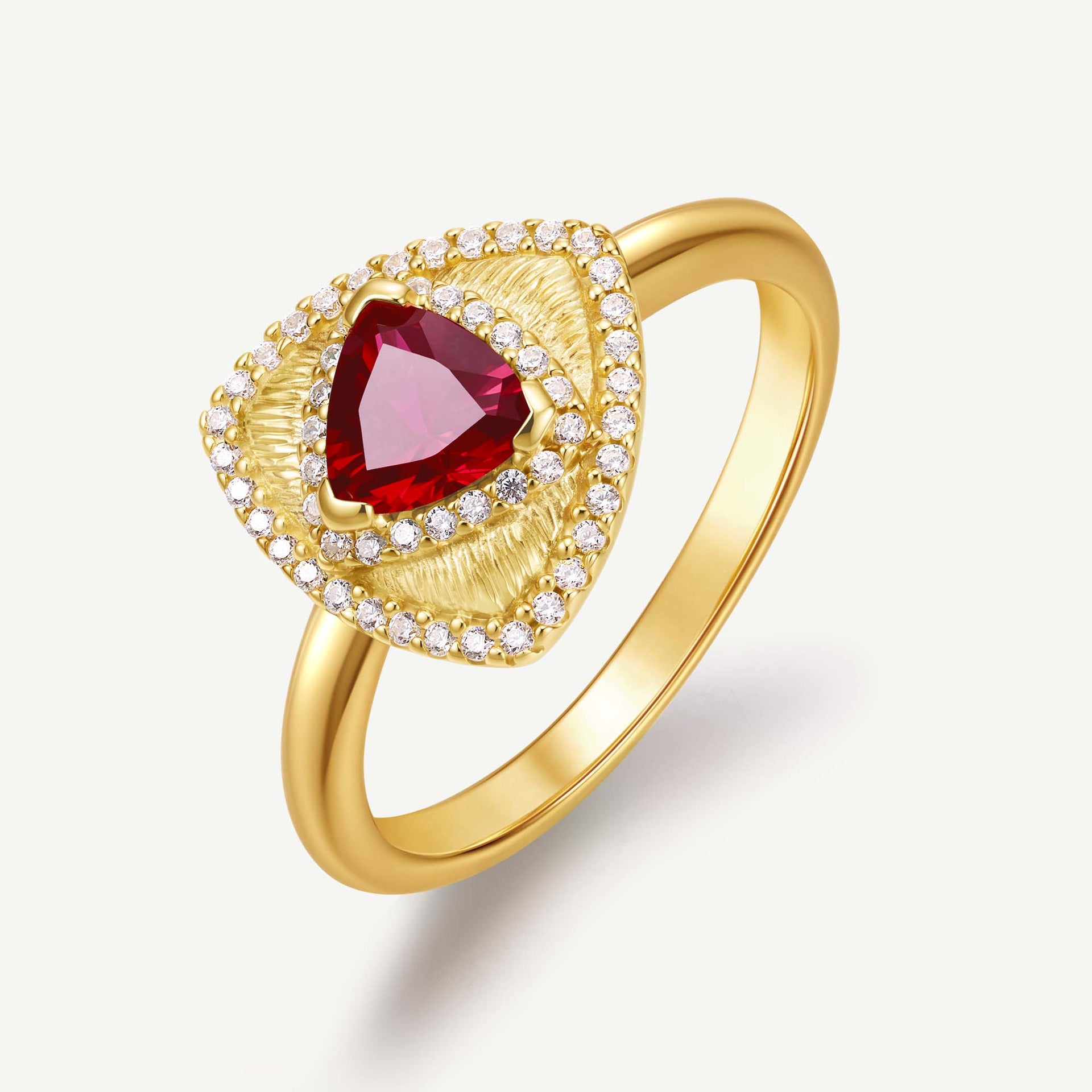 Trinity Textured Ring Created Ruby