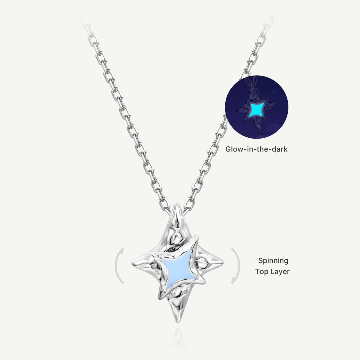 North Star Glow Silver Necklace