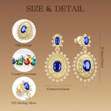 FANCIME "Retro Romance" Vintage Oval Cut September Birthstone Sterling Silver Earrings