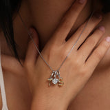 Molten Love Heart Charm in Sterling Silver