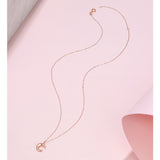 "Rosy Twilight" 18K Rose Gold Celestial Moon Diamond Necklace