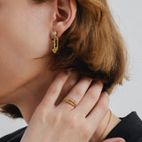 Rose Pin Silver Earrings