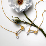 Rose Pin Silver Necklace