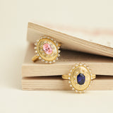 FANCIME "Retro Romance" Vintage Oval Cut October Birthstone Sterling Silver Ring