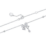 FANCIME “Blooming Bow“ Butterfly Floral Bow Sterling Silver Necklace