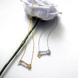 Rose Pin Pearl Silver Necklace