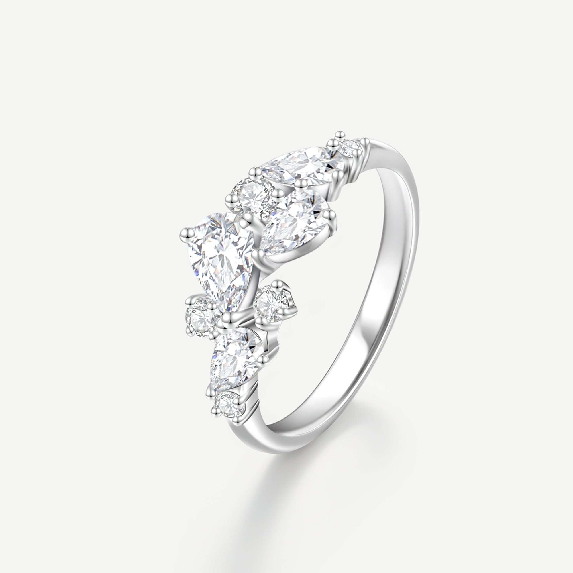 “Wisteria Whisper” Flower Silver Ring