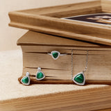 Trinity Essential Silver Necklace in Malachite