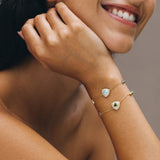 Trinity Textured Silver Bracelet in Created Peridot