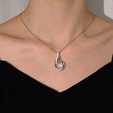 FANCIME June Birthstone Necklace Phoenix Pearl Necklace 9-10mm Genuine Freshwater Pearl in Sterling Silver Fine Jewelry for Women