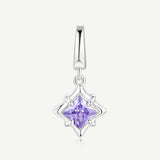 Amethyst Gemstone Silver Charm