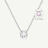 Solar Kiss Silver Necklace with UV Color-Changing Stone