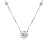 "Always Brilliant" Setting Round Sterling Silver Necklace