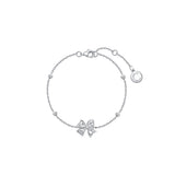 FANCIME “Blooming Bow“ Butterfly Floral Bow Sterling Silver Bracelet