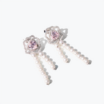 FANCI ME "Rose Amour" Sterling Silver Pearl Threader Earrings Main