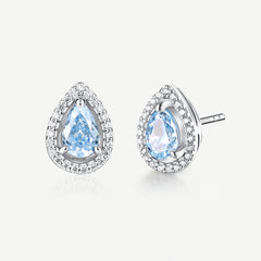 Ocean Eye Birthstone Silver Earring in Aquamarine