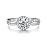 FANCIME Round Cut Moissanite Sterling Silver Ring