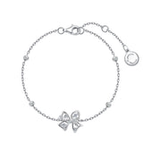 FANCIME “Blooming Bow“ Butterfly Floral Bow Sterling Silver Bracelet