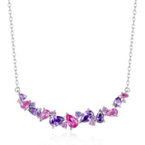 “Wisteria Whisper” Flower Bar Amethyst Silver Necklace