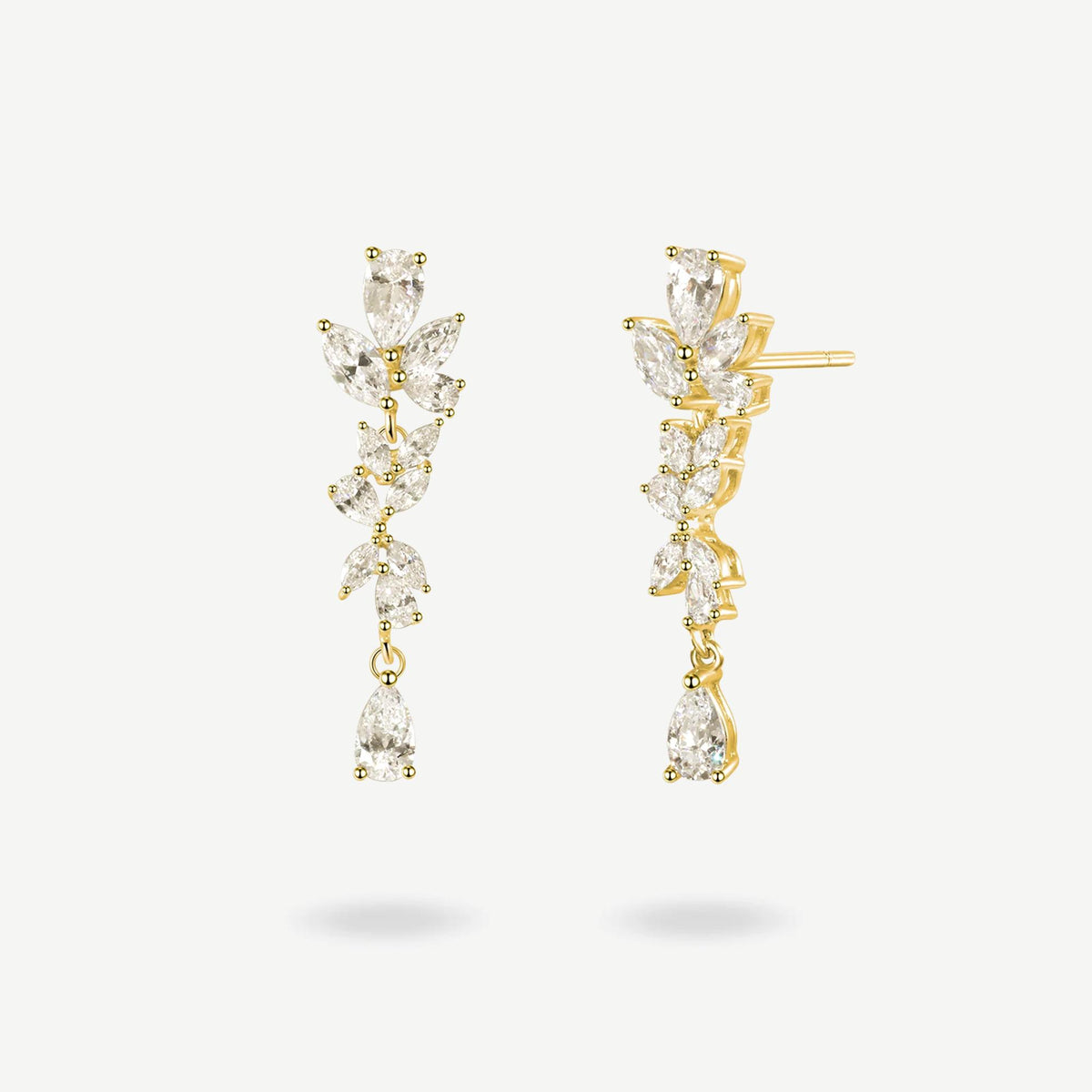 FANCIME “Wisteria Whisper” Flower Drop Sterling Earrings