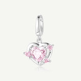 Pink Guardian Heart Silver Charm