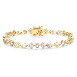 FANCIME "Lumina Trio" Geometric Sterling Silver Tennis Bracelet