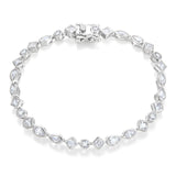 FANCIME "Lumina Trio" Geometric Sterling Silver Tennis Bracelet