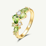 “Wisteria Whisper” Flower Peridot Silver Ring