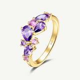“Wisteria Whisper” Flower Amethyst Silver Ring