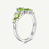 “Wisteria Whisper” Flower Peridot Silver Ring