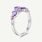 “Wisteria Whisper” Flower Amethyst Silver Ring