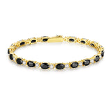 "Glamour Radiance" Fancy Cut Tennis Sterling Silver Bracelet