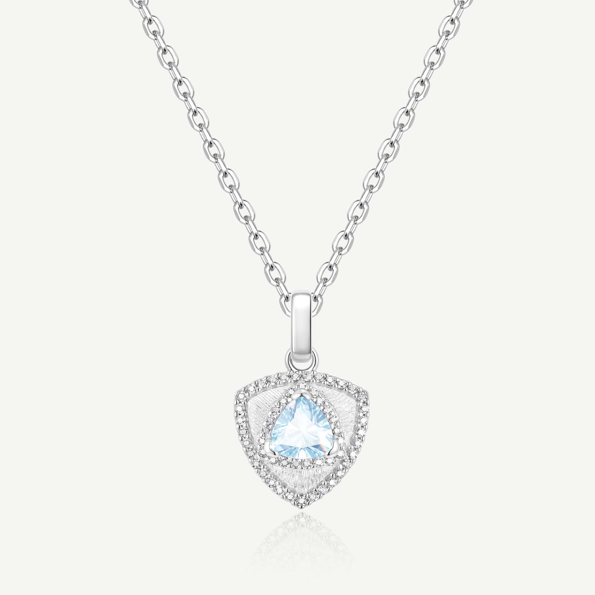 Trinity Textured Necklace Created Aquamarine