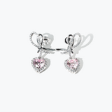 FANCIME "It Is A Crush" Pink Heart Sterling Silver Drop Earrings Main