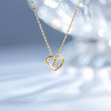 "True Love" 18K Yellow Gold Dazzling Heart Necklace With Diamond 0.05CTTW