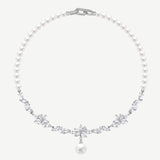 Wisteria Bloom Drop Soft Silver Promise Necklace