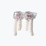 FANCI ME "Rose Amour" Sterling Silver Pearl Threader Earrings Main