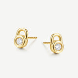 Promise Lock Silver Earrings